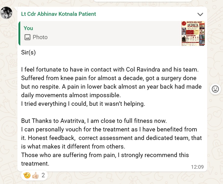 Message from Lt Cdr Abhinav Kotnala